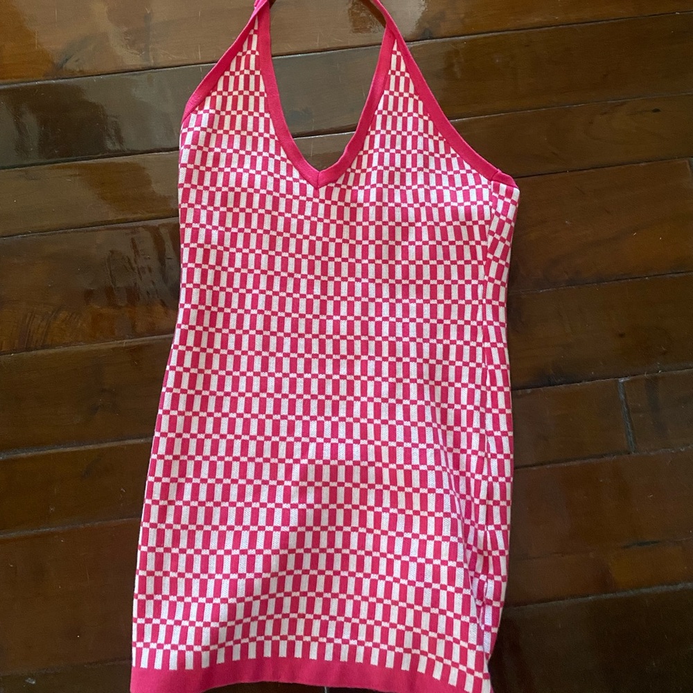 Plaid halter cover up